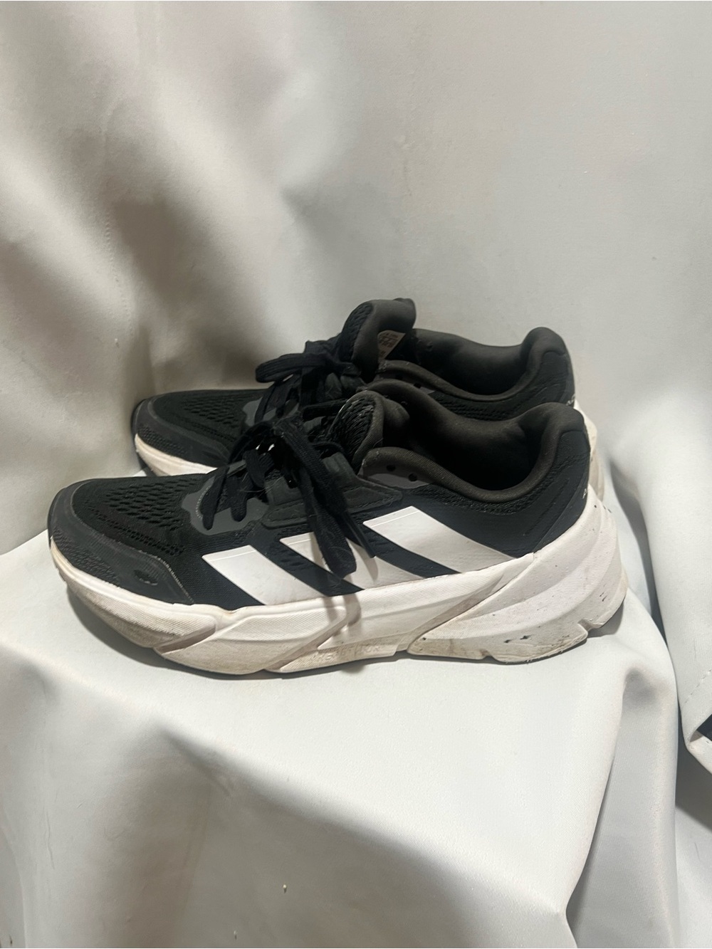 Adidas Adistar Running Shoe Women’s Black White Cushioned Road Running Sneakers - Picture 2 of 8